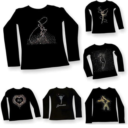 Stylish Rhythmic Gymnastics Long Sleeve Tops